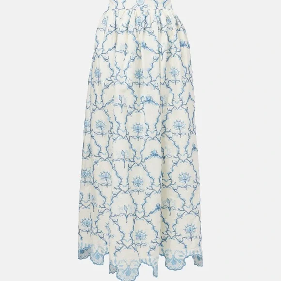 NWT AGUA BY AGUA BENDITA Tangelo floral linen maxi skirt - Picture 3 of 6